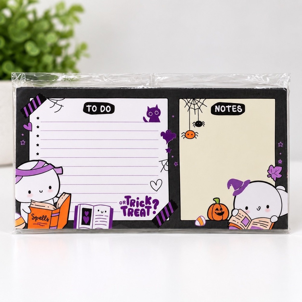 New Every Minute A Story Trick or Treat Purple Foil Notepad EMAS Halloween